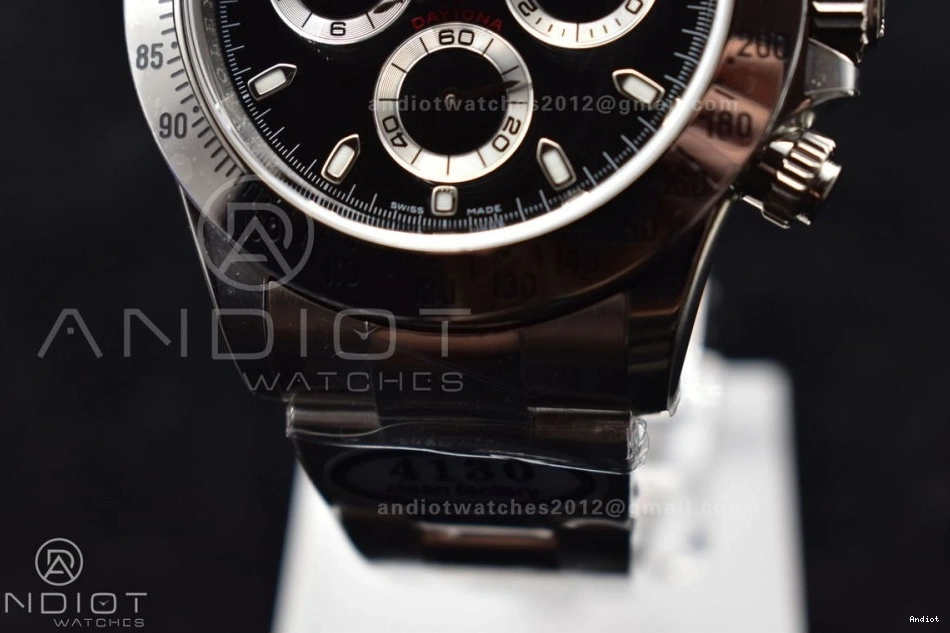 Daytona Dial Edition Clean SS Black 116520 SA4130 904L V2 and Bracelet Case 1:1 Best 0417